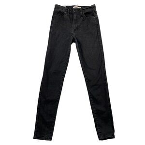 Levi's Premium Jeans Womens 28 Black Mile High Super Skinny Denim